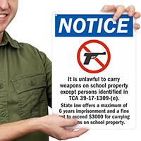 Unlawful Carry Weapons Sign
