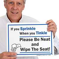 Bathroom Sign! If You Sprinkle Wipe Seat Sign