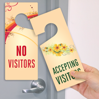 Accepting Visitors No Visitors 2-Sided Door Hanger Tag