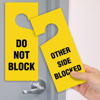 Do Not Block, Other Side Blocked Door Hanger