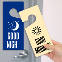 Good Morning Good Night Door Hang Tag