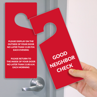 Good Neighbor Check Door Hang Tag
