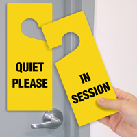 In Session Quiet Please Door Hang Tag