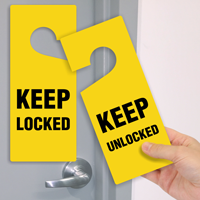 Keep Locked / Keep Unlocked 2-Sided Door Hanger