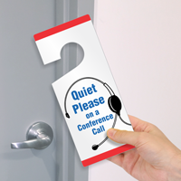 Quiet Please On Conference Call Door Tag