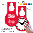 Custom Logo Hang Tag with Be Back Clock