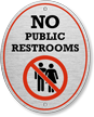 Oval No Public Restrooms Sign