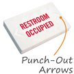 Restroom Occupied LED Exit Sign with Battery Backup