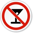 No Alcohol ISO Prohibition Sign