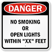 Danger No Open Lights Custom Feet Sign