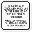 Handguns On The Premises Is Prohibited Sign