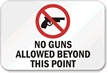 No Guns Allowed Beyond Point Sign