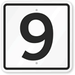 Parking Spot Number 9 Sign