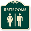 Restrooms with Male/Female Graphic Sign