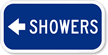 Showers (With Left Arrow) Sign