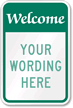 Custom Welcome (green reverse) Visitor Sign
