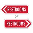 Directional Restrooms Sign