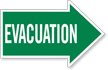 Evacuation, Right Die-Cut Directional Sign