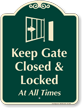 Keep Gate Closed and Locked Signature Sign