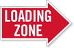 Loading Zone, Right Die Cut Directional Sign
