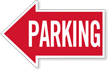 Parking, Left Die-Cut Directional Sign