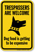 Trespassers Are Welcome Beware Of Dog Sign