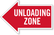 Unloading Zone, Left Die-Cut Directional Sign