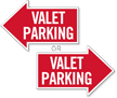 Valet Parking Die-Cut Reflective Directional Sign