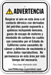 Vehicle Repair Facilities Spanish Prop 65 Sign