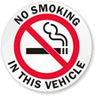 No Smoking In Vehicle Label