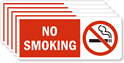 No Smoking (white on red) Symbol Sign