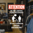 Attention: We Are Limiting Store Occupancy Decal