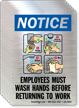 Employees Wash Hands Before Returning Work Mirror Decal
