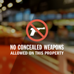 No Concealed Weapons Allowed Window Decal