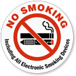 No Smoking Including Electronic Smoking Devices Label