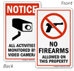 No Firearms Allowed On Property Double-Sided Label