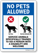 No Pets Service Animals Trained Are Welcome Glass Decal