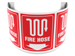 180 Degree Projecting Fire Hose Sign with graphic