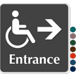 Entrance with Accessible Pictogram Right arrow Sign