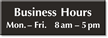 Business Hours Engraved Sign