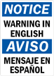 Bilingual Custom OSHA Notice / Aviso Sign