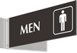Men Restroom Corridor Sign with Graphic
