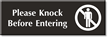 Please Knock Before Entering Select-a-Color Engraved Sign