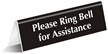 Ring Bell Office Tabletop Tent Sign