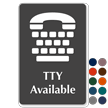 TTY Available (with TTY Telephone Symbol) Sign
