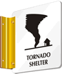 Tornado Shelter with Graphic Sign
