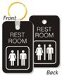 REST ROOM Unisex Bathroom Keychain, Double-Sided