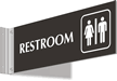 Restrooms with Male Female Graphic Corridor Sign