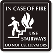 In Fire Do Not Use Elevators Sign