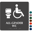 All-Gender Accessible WC TactileTouch Braille Restroom Sign